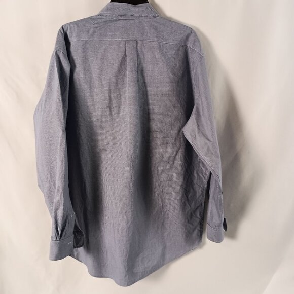 Brooks Brothers 346 Non Iron Blue Micro Check Dress Shirt Mens 17.5 4/5 - Picture 3 of 6